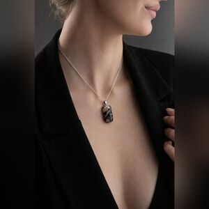 DENDRITE AGATE 925 SILVER NATURAL STONE NECKLACE